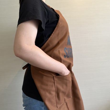 WPB5  DAY USE W POCKET  APRON   “NIGHT SURFER“ BROWN COLOR ※正面に二つのポケットがございます