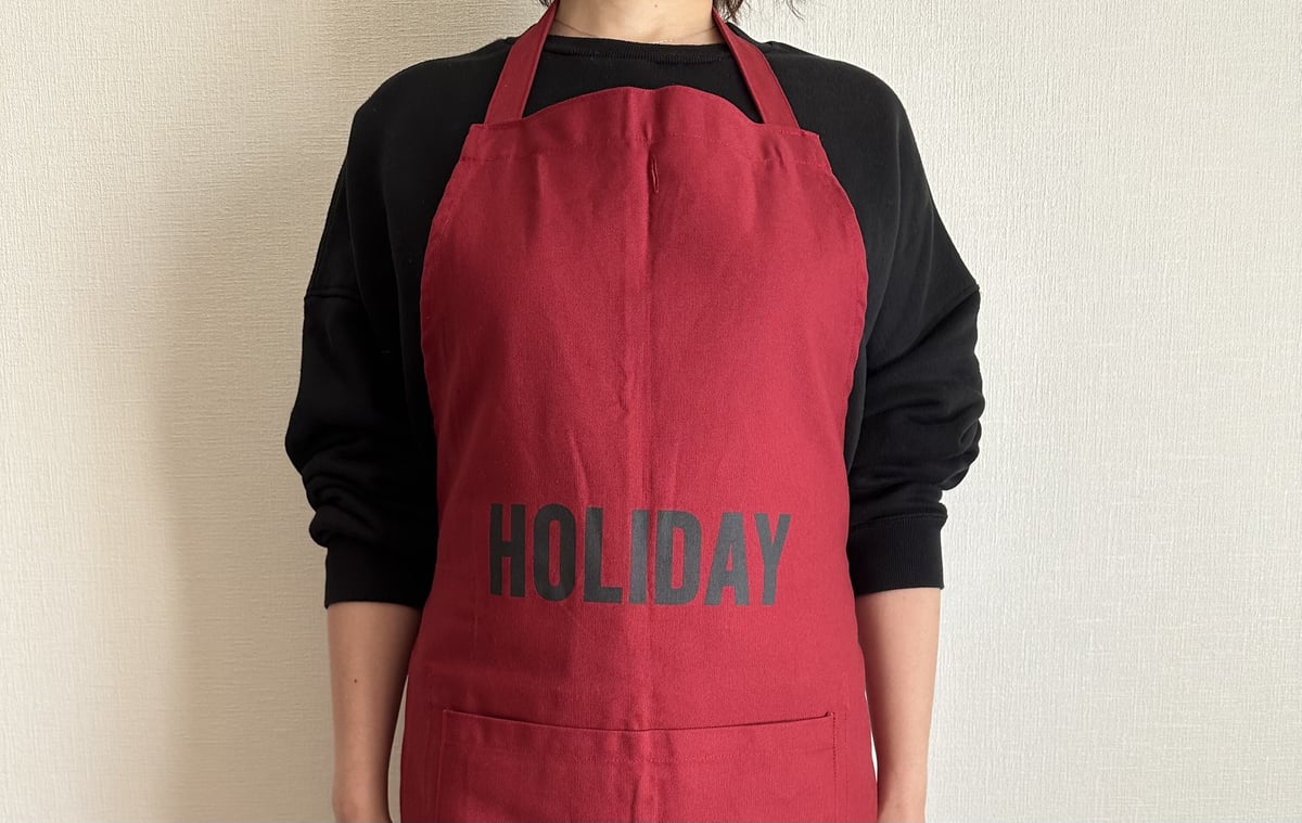 DRESSSEN DRVBD5 REVERSIBLE APRON“HOLIDAY/EATS DRESSSEN DRVBD5 REVERSIBLE APRON“HOLIDAY/EATS
