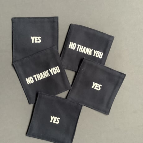 COAN1 REVERSIBLE COASTER “YES/NO THANKYOU (DARK NAVY COLOR)※５枚セットです。