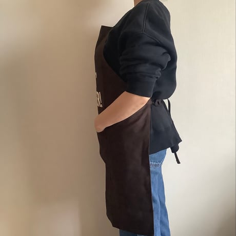 DR(DB)5  ”LOVE “MEAT” TENDER “APRON (生成りロゴ)  DARK BROWN COLOR