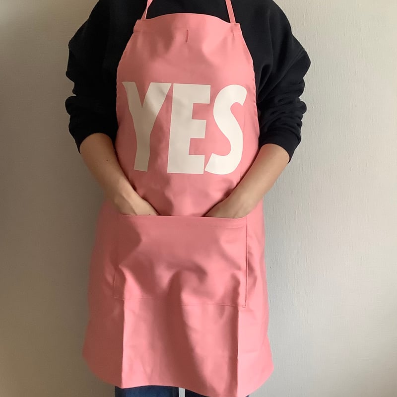 DR(PK)1 ADULT APRON “YES” ※生成りロゴ “PINK COLOR“