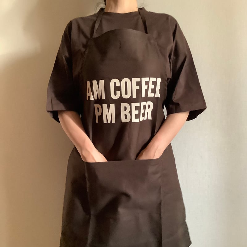 AMAZING COFFEE エプロン 🌸[新発売] DR(DB)6 ”AM COFFEE PM BEER “APRON (生成
