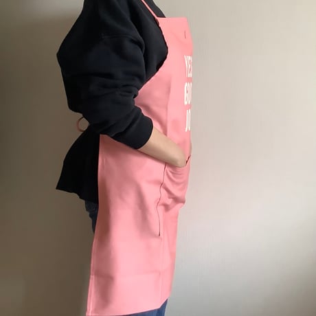 DR(PK)2  ”YES！GOOD  JOB！“ APRON (生成りロゴ)PINK  COLOR