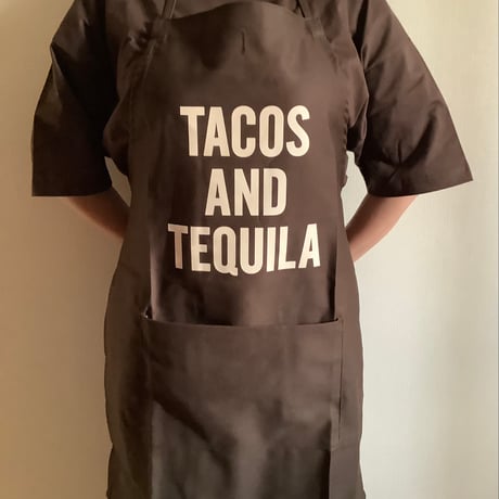 🌸[新発売] DR(DB)7    ”TACOS AND TEQUILA “APRON (生成りロゴ)  DARK BROWN COLOR