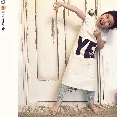 👦👧DRESSSEN KD1 KIDS APRON  "YES"(※キッズエプロンです)※左裾の裏側にNO THANK YOUのプリント⭐️再入荷しました