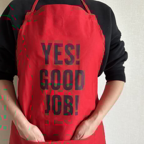 DRESSSEN DR(RD)2 ”YES“! GOOD JOB！”APRON   RED COLOR