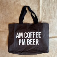 DTRDB2  TRAINING BAG ”AM COFFEE PM  BEER /AM COFFEE  PM  BEER    DARK BROWN COLOR ※両面プリントです