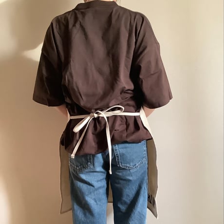 🌸[新発売] ADULT APRON #30" YES" (裏側にNO THANKYOU プリントがあります)  ネイビー色ロゴ