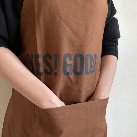 DRESSSEN  DRVBRN7  REVERSIBLE  APRON“YES！GOOD JOB！/ DRESSSEN“(リバーシブルエプロン)BROWN  COLOR