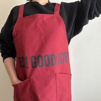 XA30 X–STYLE APRON “ YES！GOODJOB！”(BOADEAUX(ボルドー)COLOR)※背中でクロスさせて着用いただくエプロンです。