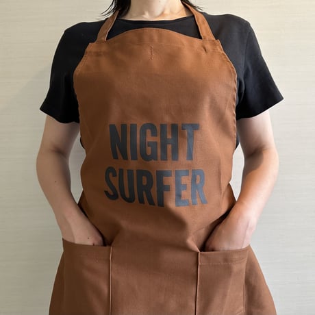 WPB5  DAY USE W POCKET  APRON   “NIGHT SURFER“ BROWN COLOR ※正面に二つのポケットがございます