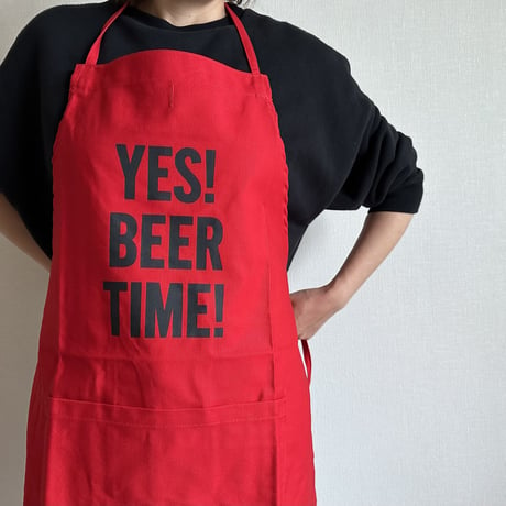 DRESSSEN DR(RED) 13“YES！ BEER TIME！” APRON RED COLOR ⭐️再入荷しました