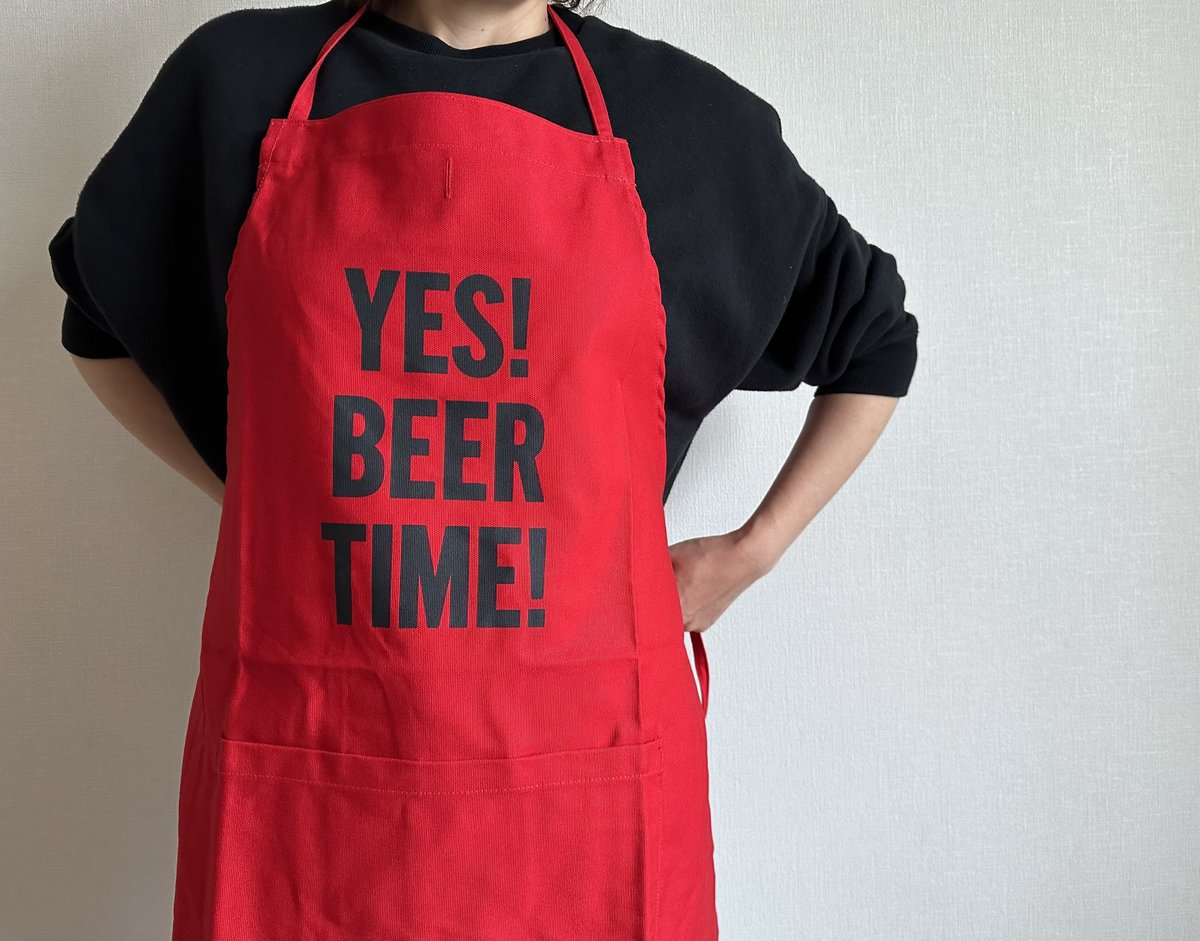 DR(RD)5 “YES！ BEER TIME！” APRON RED COLOR | DRE