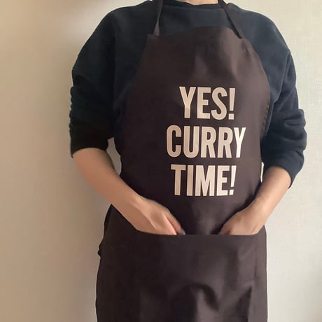 DR(DB)3 “YES！CURRY TIME！“APRON (生成りロゴ)  DARK BROWN COLOR