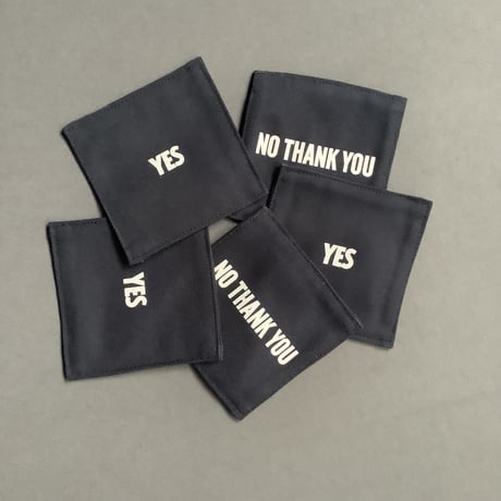 COAN1 REVERSIBLE COASTER “YES/NO THANKYOU (DARK NAVY COLOR)※５枚セットです。