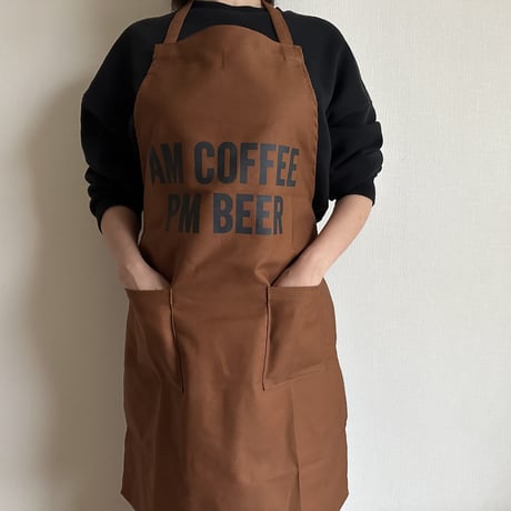 WPAB6 DAY USE W POCKET  APRON   “AM COFFEE PM BEER”  ⭐️再入荷しました