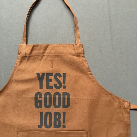 👶DRESSSEN BKDBR1 BABY KIDS APRON YES！ GOOD   JOB！(ベイビーキッズエプロンです。)  ※BROWN  COLOR