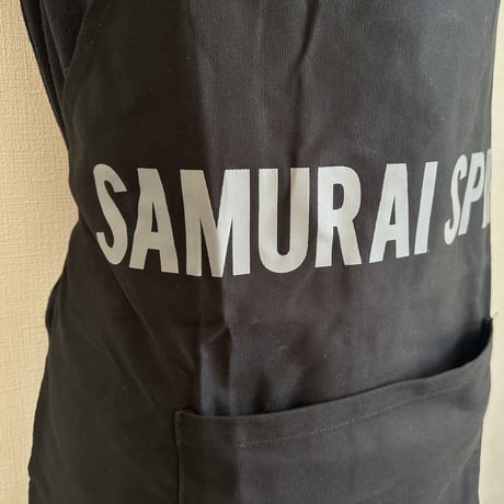 ADULT APRON  DR(BLK)6  ”SAMURAI SPIRIT “ BLACK COLOR ※GREYロゴ