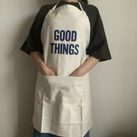 🌸[新発売] ADULT APRON 11N4  " GOOD THINGS“ ネイビー色ロゴ