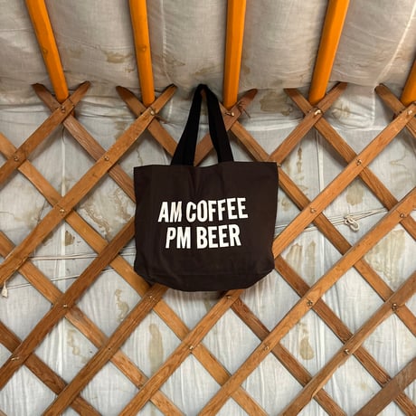 DTRDB2  TRAINING BAG ”AM COFFEE PM  BEER /AM COFFEE  PM  BEER    DARK BROWN COLOR ※両面プリントです