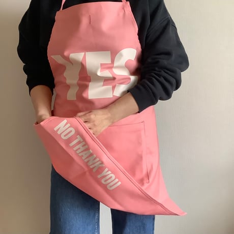 DR(PK)1 ADULT APRON  “YES” ※生成りロゴ　“PINK COLOR“