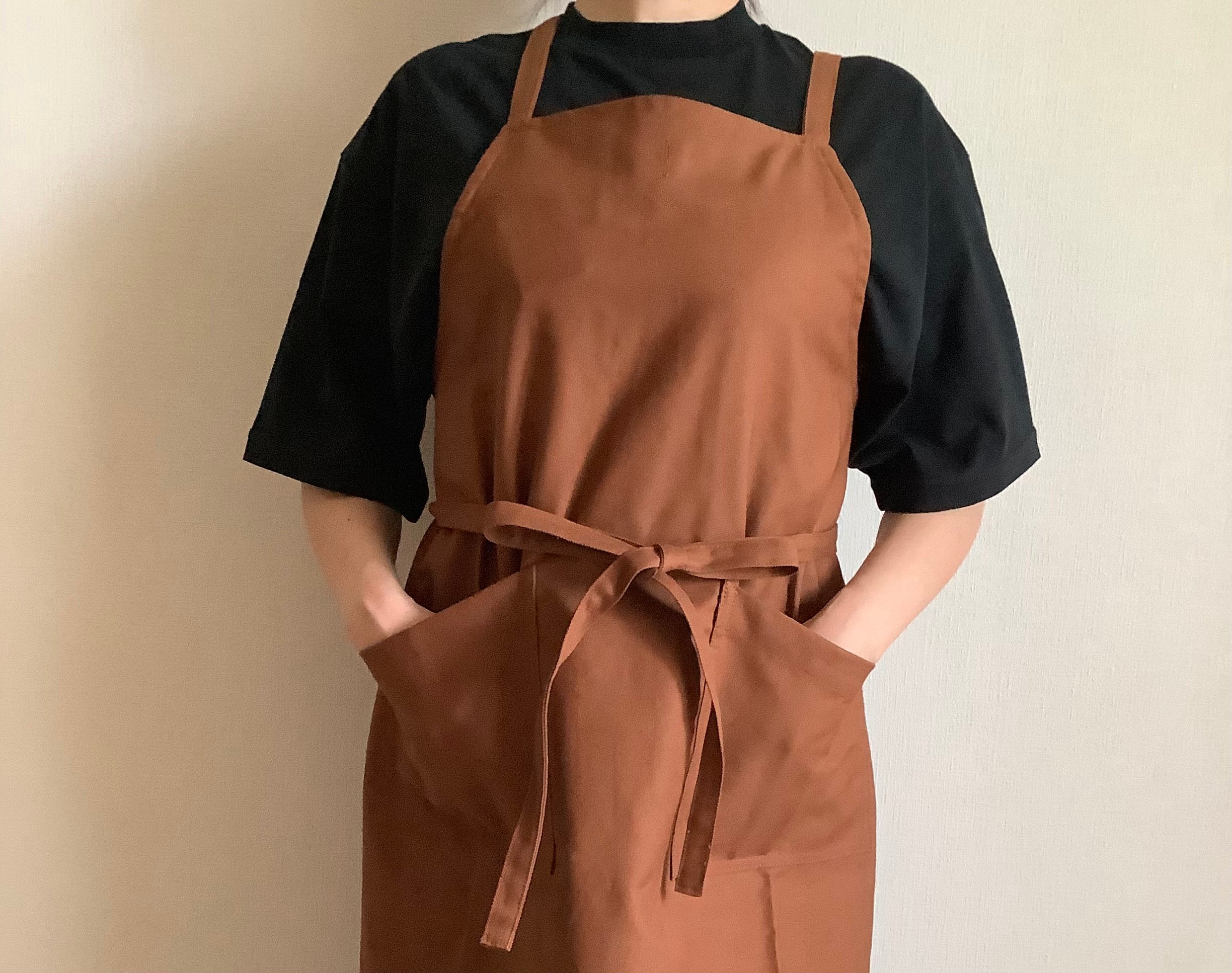 新型] NEW X–STYLE APRON (BROWN COLOR)※背中でクロスさせて着