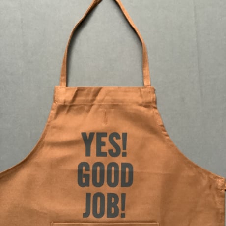 👶DRESSSEN BKDBR1 BABY KIDS APRON YES！ GOOD   JOB！(ベイビーキッズエプロンです。)  ※BROWN  COLOR