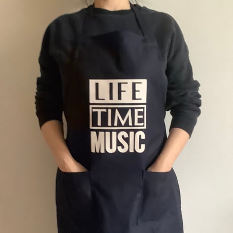 WPDN3   DAY USE W POCKET  APRON   “LIFE TIME MUSIC“  DARK NAVY