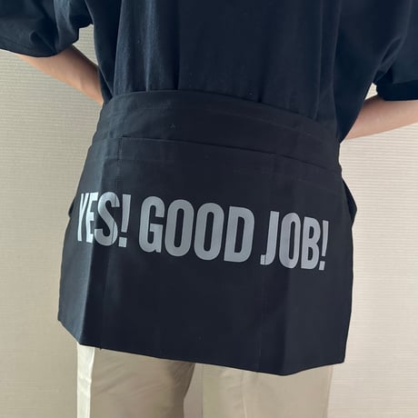 DRESSSEN  LWB3  LOWER WALL APRON  "YES！GOOD JOB！"(腰巻きエプロンです)  BLACK COLOR