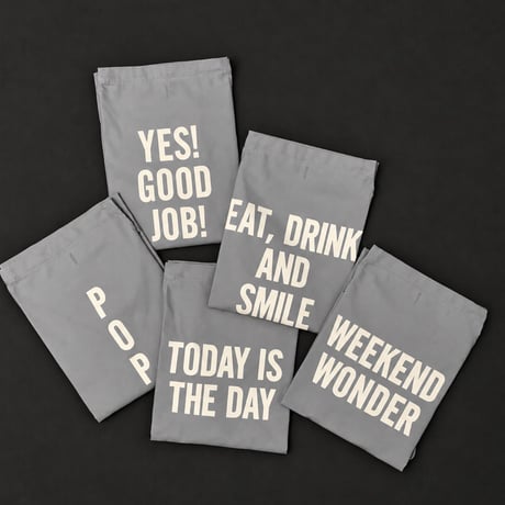 [🌟新発売　]ADULT  APRON ”TODAY IS THE DAY“ APRON (生成りロゴ)GREY COLOR