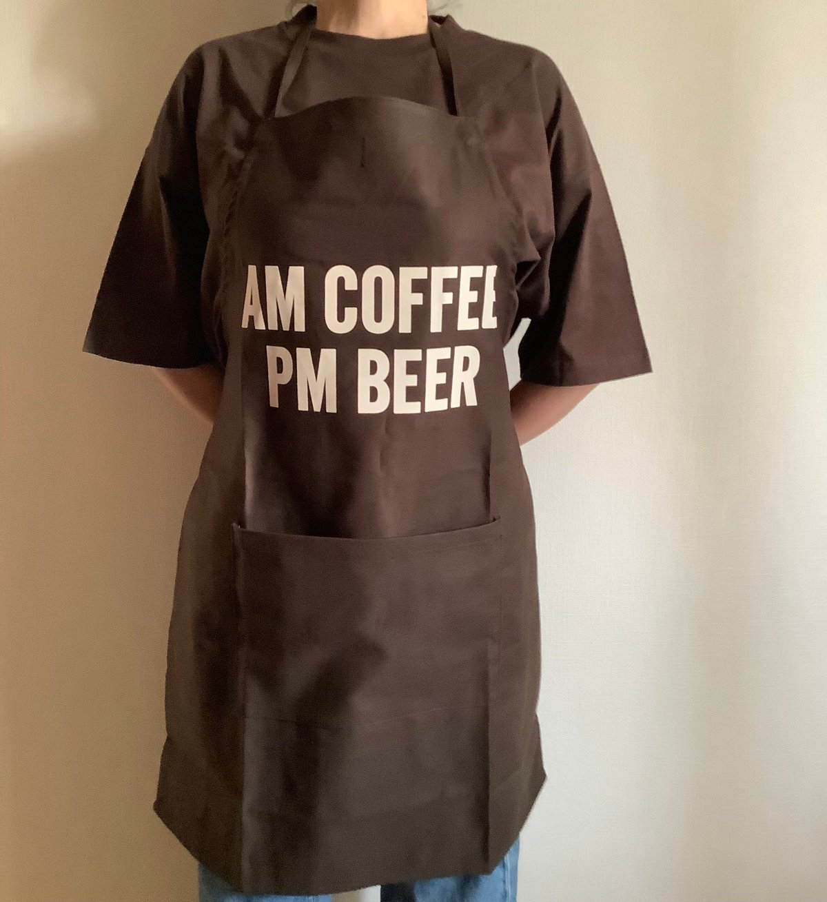 amazing coffeeエプロン 🌸[新発売] DR(DB)6 ”AM COFFEE PM BEER “APRON (生成
