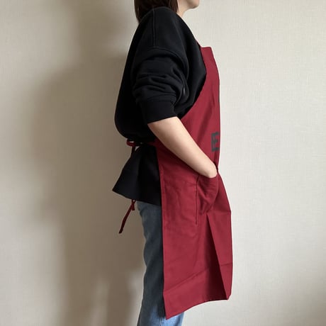 WPABD4 DAY USE W POCKET  APRON   “FRESH IS BEAUTIFUL””※正面に二つのポケットがございます。BOADEAUX   COLOR