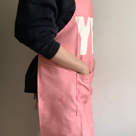 DR(PK)1 ADULT APRON  “YES” ※生成りロゴ　“PINK COLOR“