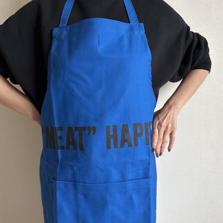 DRVBLU4 REVERSIBLE  APRON“MEAT”HAPPY/SEE  YOU AGAIN(リバーシブルエプロン)