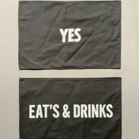 REVERSIBLE PLACE MAT REVMBK10   “YES/EATS ＆DRINKS (BLACK  COLOR)