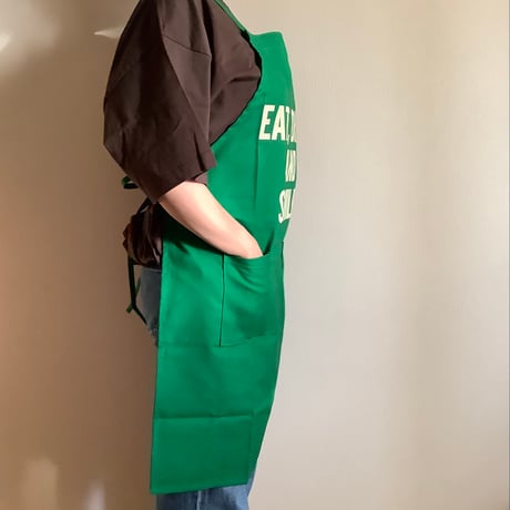 🌸新発売　WPG3 DAY USE W POCKET  APRON   “EAT、DRINK AND SMILE“  BOTTLE GREEN COLOR