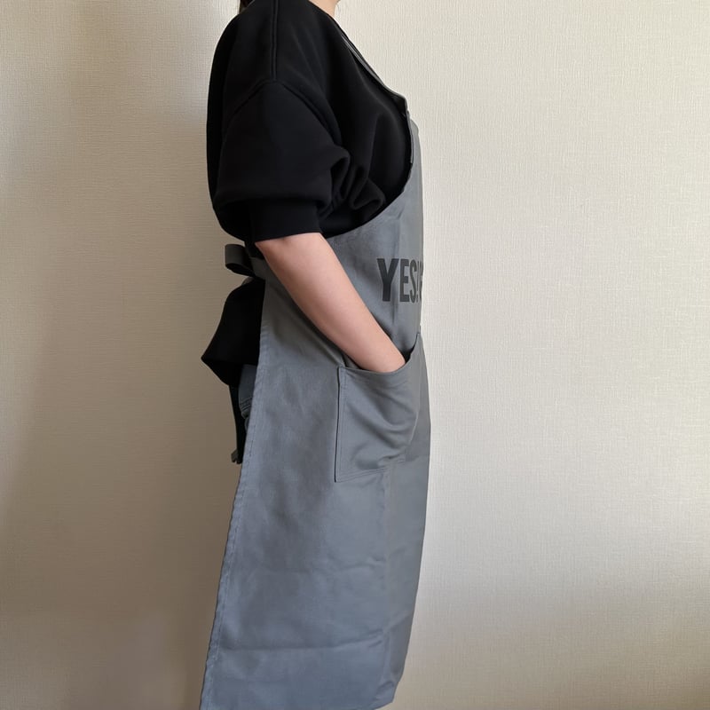 XA30 X–STYLE APRON “ YES！GOODJOB！”(GREY COLOR)