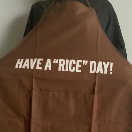 🌸新発売　DR(BN)11  ADULT APRON  HAVE A “RICE”  ※生成色ロゴ   BROWN COLOR