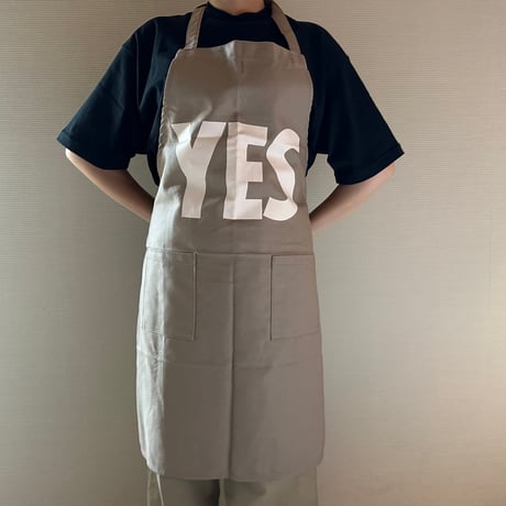 WPSB1  DAY USE W POCKET  APRON   YES (※裏側にNO THANK YOUのプリントがあります) SMOKY BEIGE