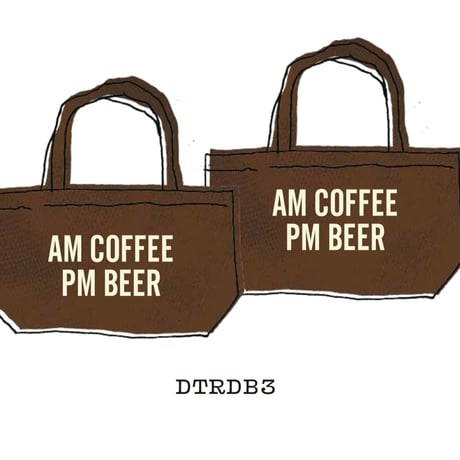 DTRDB2  TRAINING BAG ”AM COFFEE PM  BEER /AM COFFEE  PM  BEER    DARK BROWN COLOR ※両面プリントです