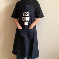 PR60  THE PROFESSIONAL APRON“ YES！GOOD JOB！(DARK  NAVY)※首の紐をお好きな位置で結んで固定できます