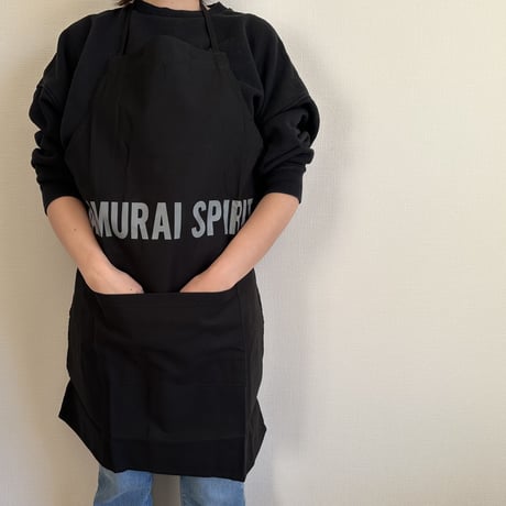 ADULT APRON  DR(BLK)6  ”SAMURAI SPIRIT “ BLACK COLOR ※GREYロゴ