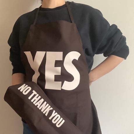 DR(DB)1 ADULT APRON  “YES” ※生成りロゴ　“DARK BROWN COLOR