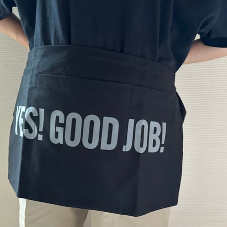 DRESSSEN  LWB3  LOWER WALL APRON  "YES！GOOD JOB！"(腰巻きエプロンです)  BLACK COLOR