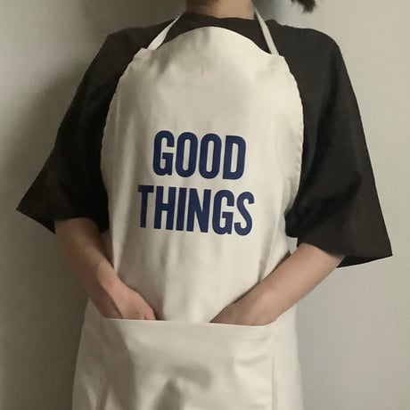 🌸[新発売] ADULT APRON 11N4  " GOOD THINGS“ ネイビー色ロゴ