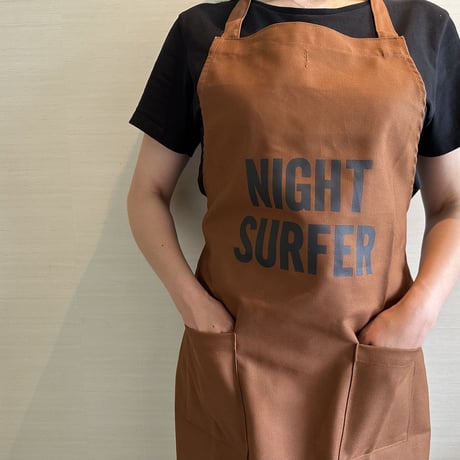 WPB5  DAY USE W POCKET  APRON   “NIGHT SURFER“ BROWN COLOR ※正面に二つのポケットがございます