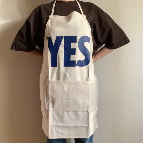 🌸[新発売] ADULT APRON #30" YES" (裏側にNO THANKYOU プリントがあります)  ネイビー色ロゴ