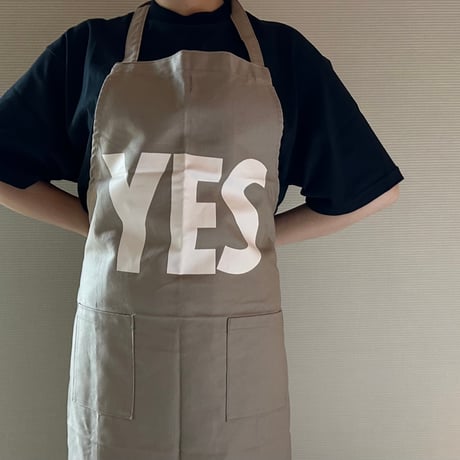 WPSB1  DAY USE W POCKET  APRON   YES (※裏側にNO THANK YOUのプリントがあります) SMOKY BEIGE
