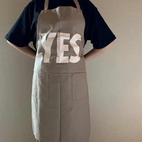 WPSB1  DAY USE W POCKET  APRON   YES (※裏側にNO THANK YOUのプリントがあります) SMOKY BEIGE