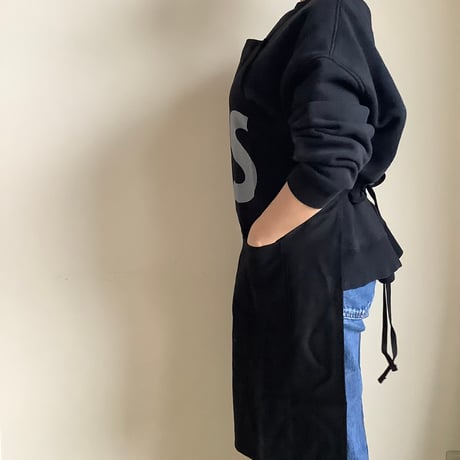 WPABLK1  DAY USE W POCKET  APRON   “YES”(BLACKCOLOR  )※裏にNO THANKYOUのプリント